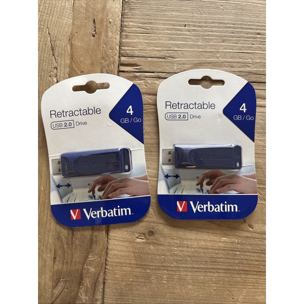 Lot Of 2 Verbatim #97087 Store 'n' Go 4GB USB 2.0 Flash Drive